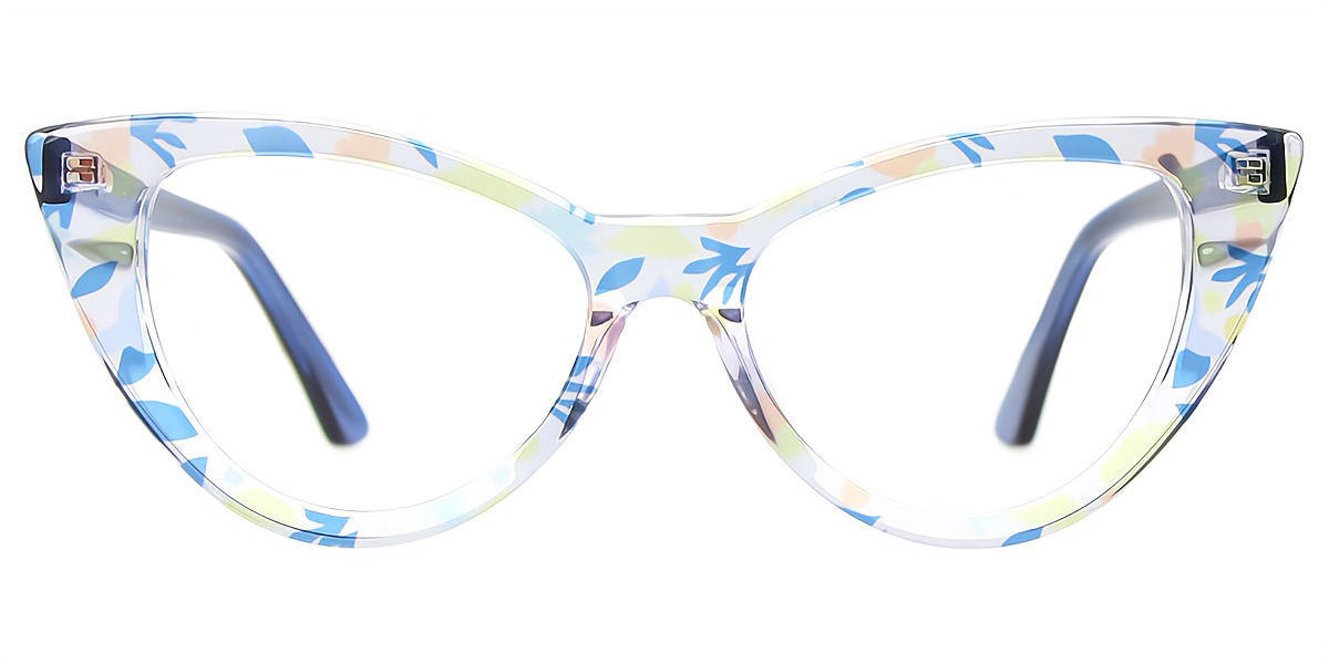 Mix Cat Eye Ornate Acetate Eyeglasses