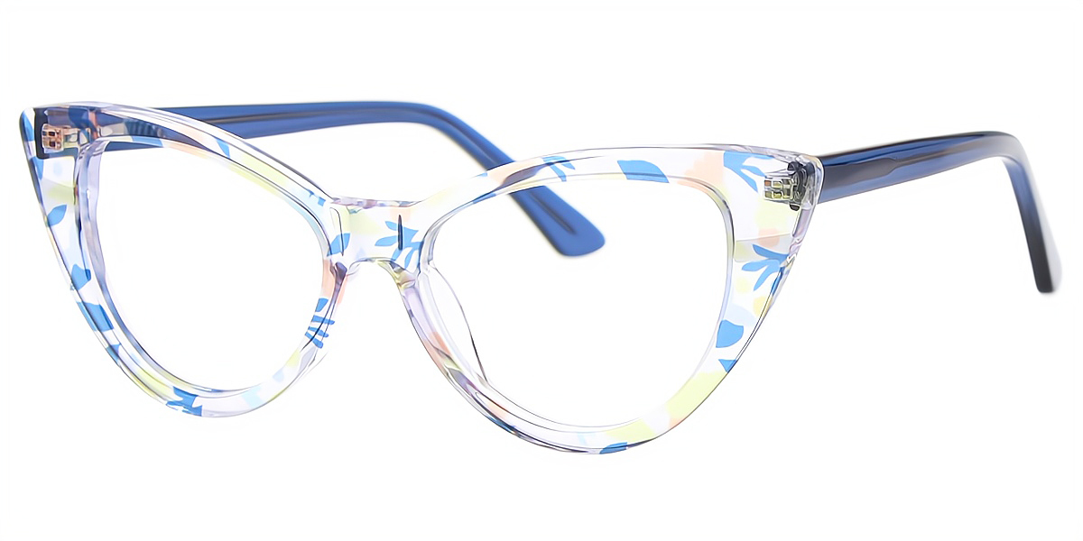 Mix Cat Eye Ornate Acetate Eyeglasses