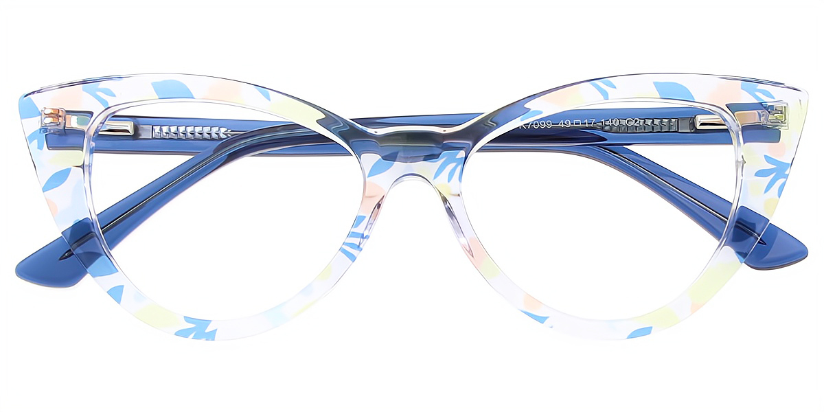 Mix Cat Eye Ornate Acetate Eyeglasses