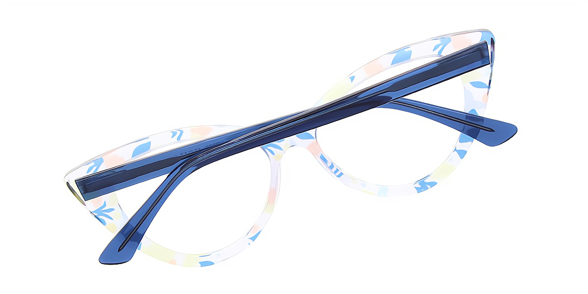 Mix Cat Eye Ornate Acetate Eyeglasses