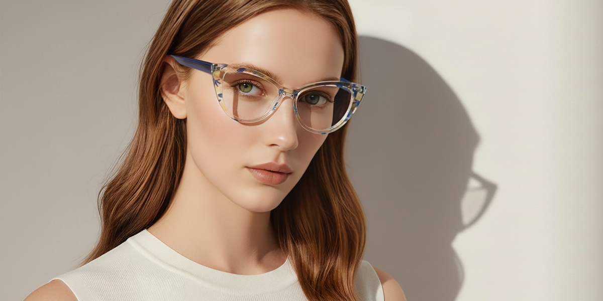 Mix Cat Eye Ornate Acetate Eyeglasses
