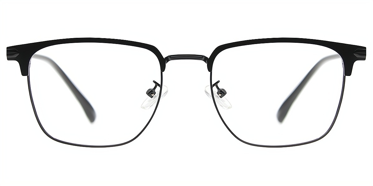 Black Browline Classic Metal Eyeglasses