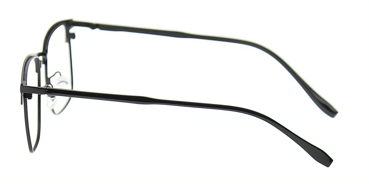 Black Browline Classic Metal Eyeglasses