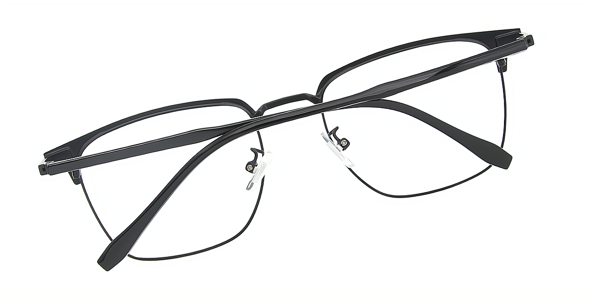 Black Browline Classic Metal Eyeglasses