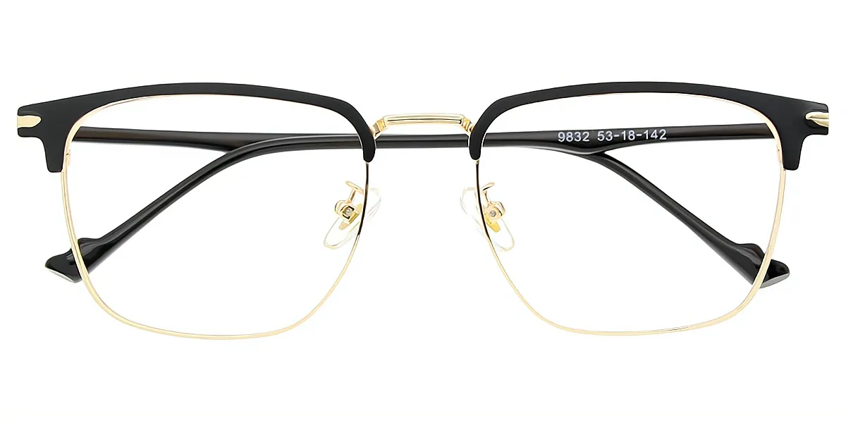 Golden Rectangle Classic Metal Eyeglasses