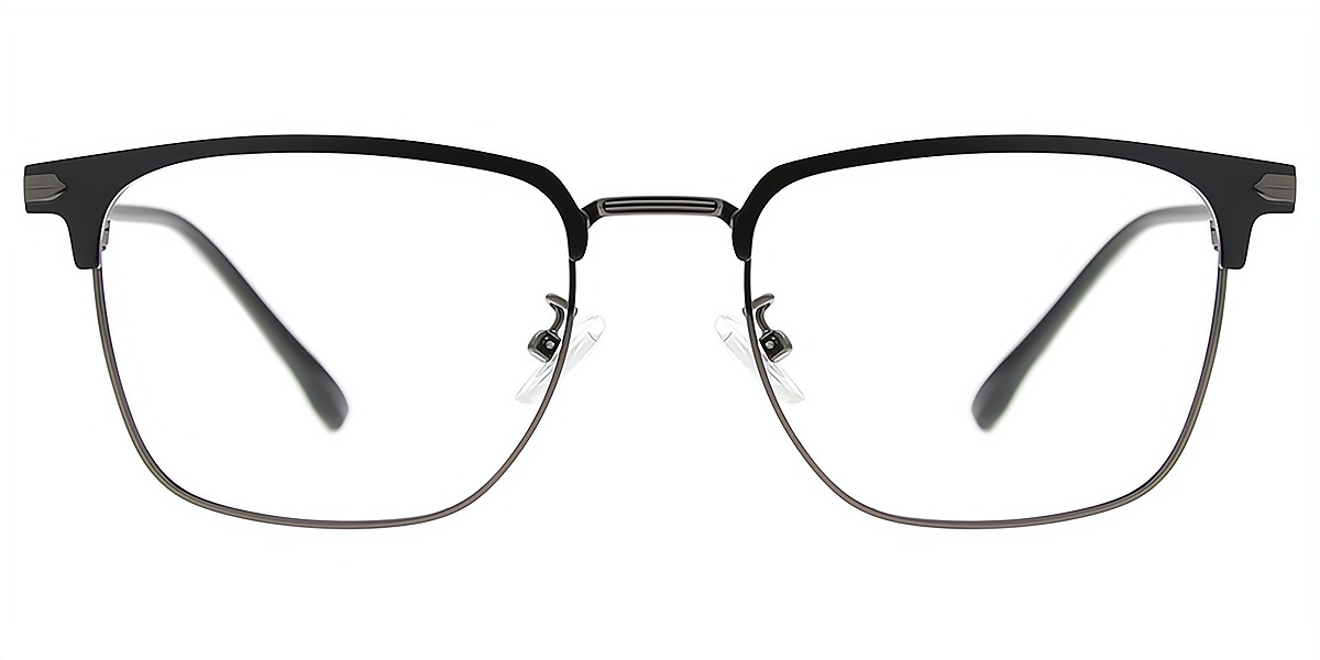 Gray Browline Classic Metal Eyeglasses