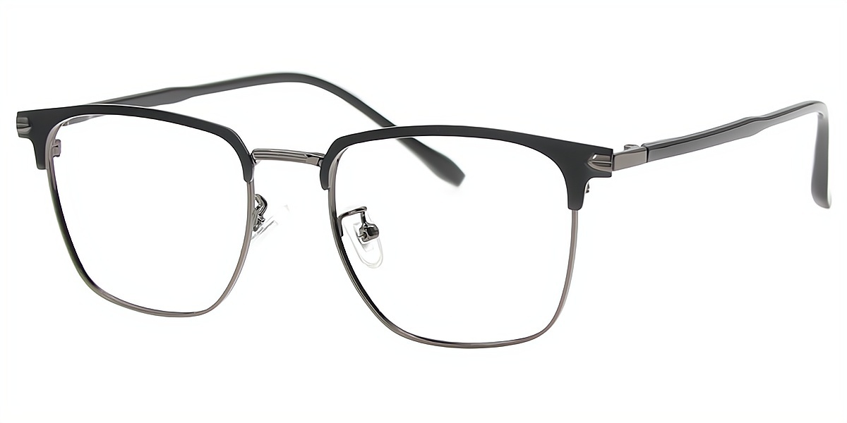 Gray Browline Classic Metal Eyeglasses