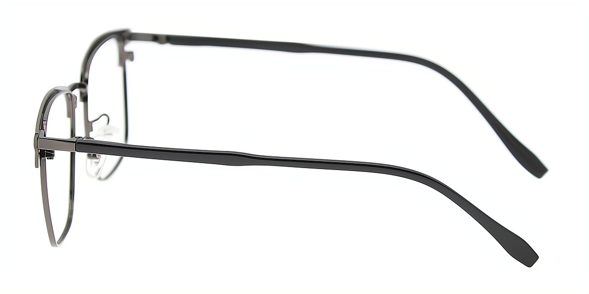Gray Browline Classic Metal Eyeglasses