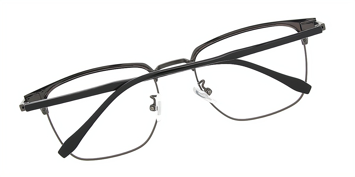 Gray Browline Classic Metal Eyeglasses