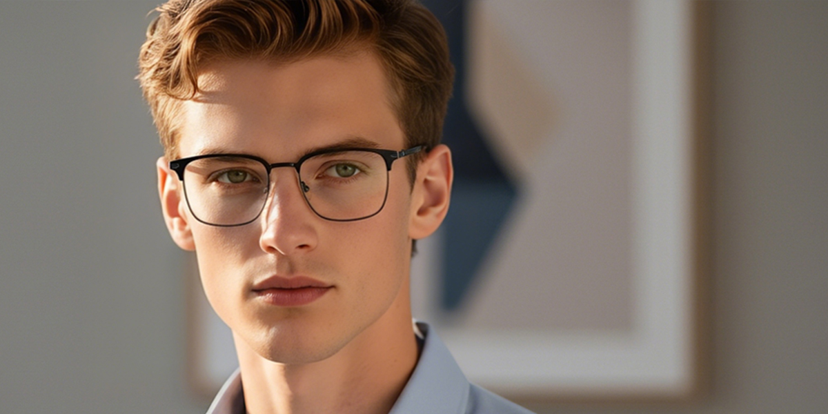 Black Browline Classic Metal Eyeglasses