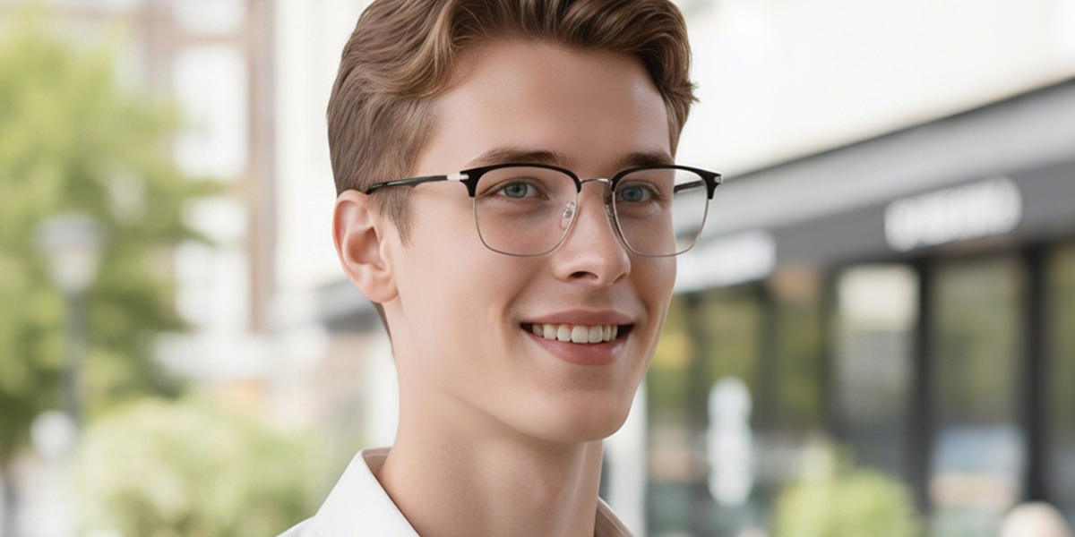Silver Browline Classic Metal Eyeglasses