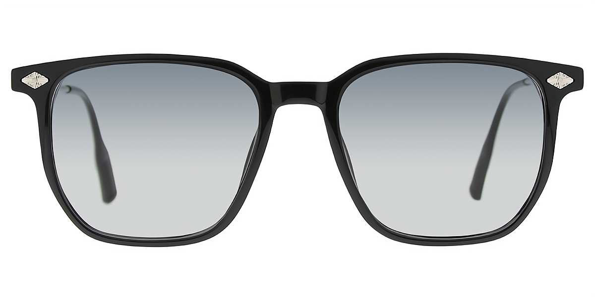 Black Silver Geometric Elegant TR90 Eyeglasses