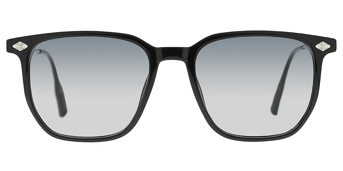 Black Silver Geometric Elegant TR90 Eyeglasses