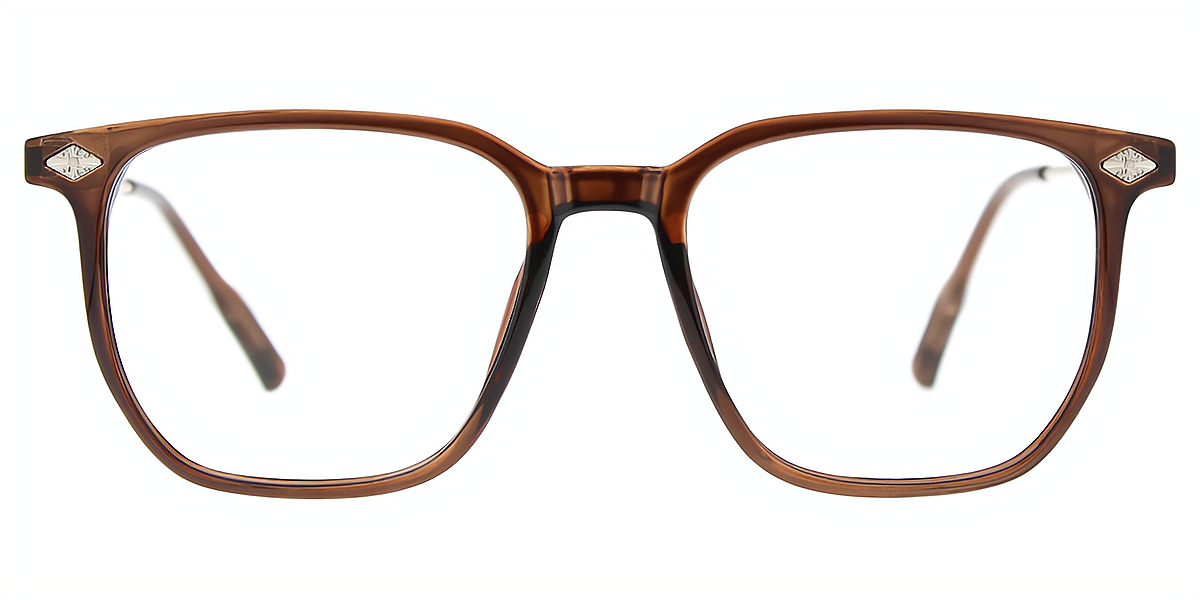 Brown Geometric Elegant TR90 Eyeglasses