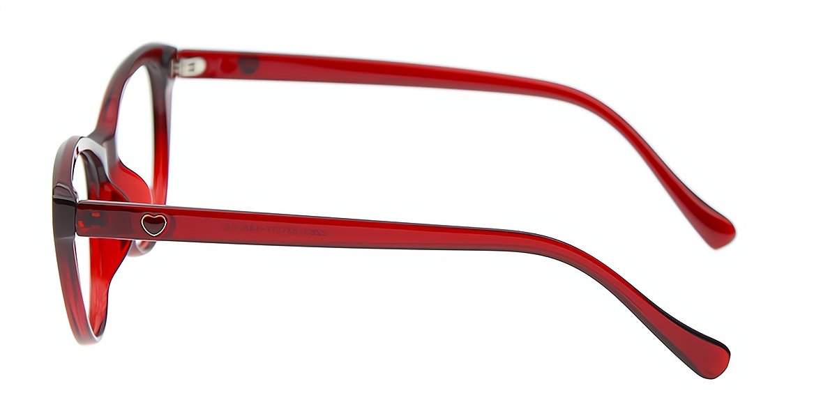 Red Cat Eye Geek-Chic Plastic Eyeglasses