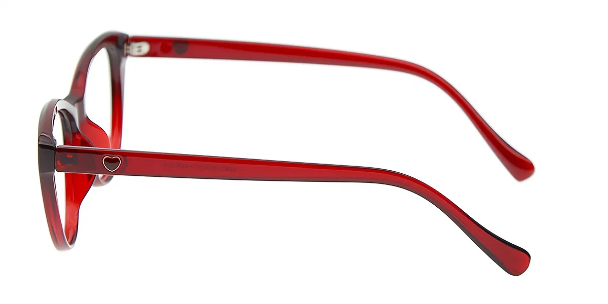 Red Cat Eye Geek-Chic Plastic Eyeglasses