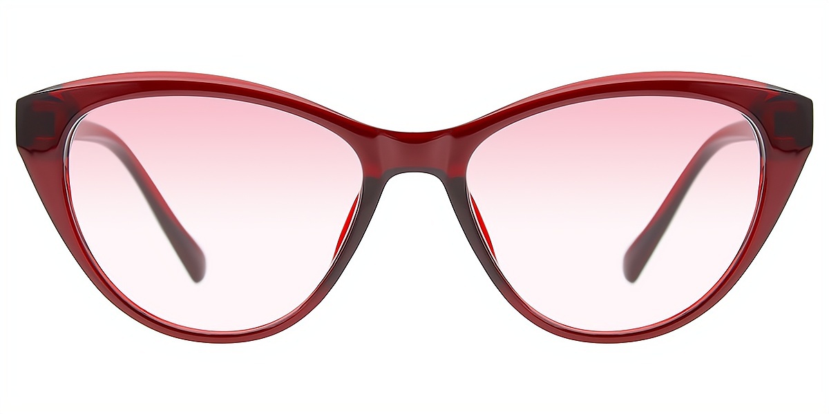 Red Cat Eye Geek-Chic Plastic Eyeglasses