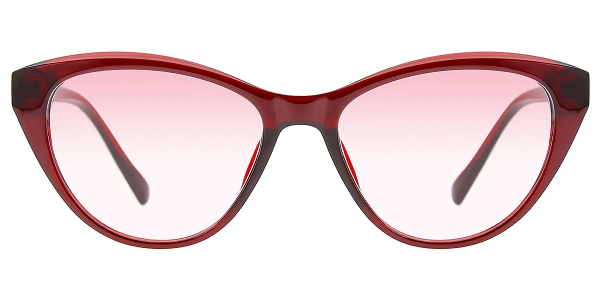Red Cat Eye Geek-Chic Plastic Eyeglasses