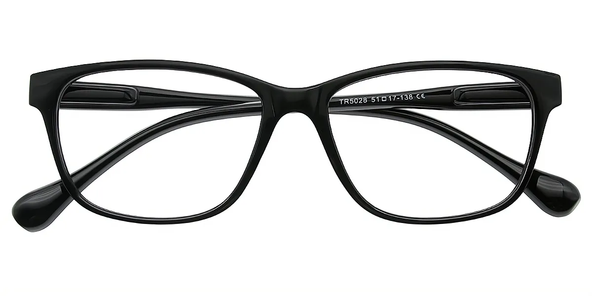 Black Rectangle Retro TR90 Eyeglasses