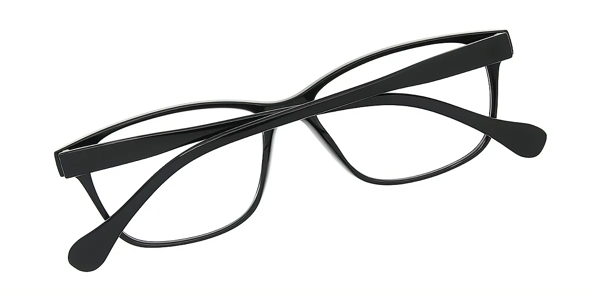 Black Rectangle Retro TR90 Eyeglasses
