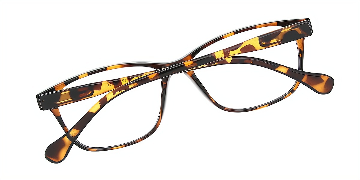 Tortoise Rectangle Retro TR90 Eyeglasses