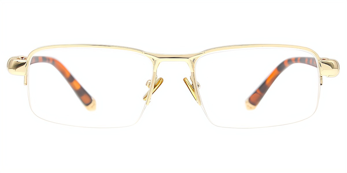 Golden Rectangle Chic Metal Eyeglasses
