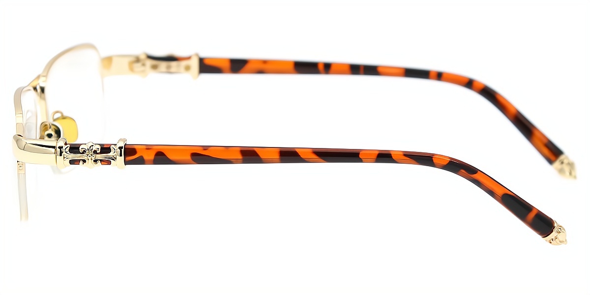 Golden Rectangle Chic Metal Eyeglasses