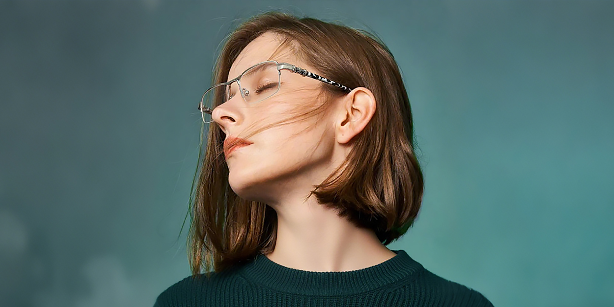Silver Rectangle Chic Metal Eyeglasses