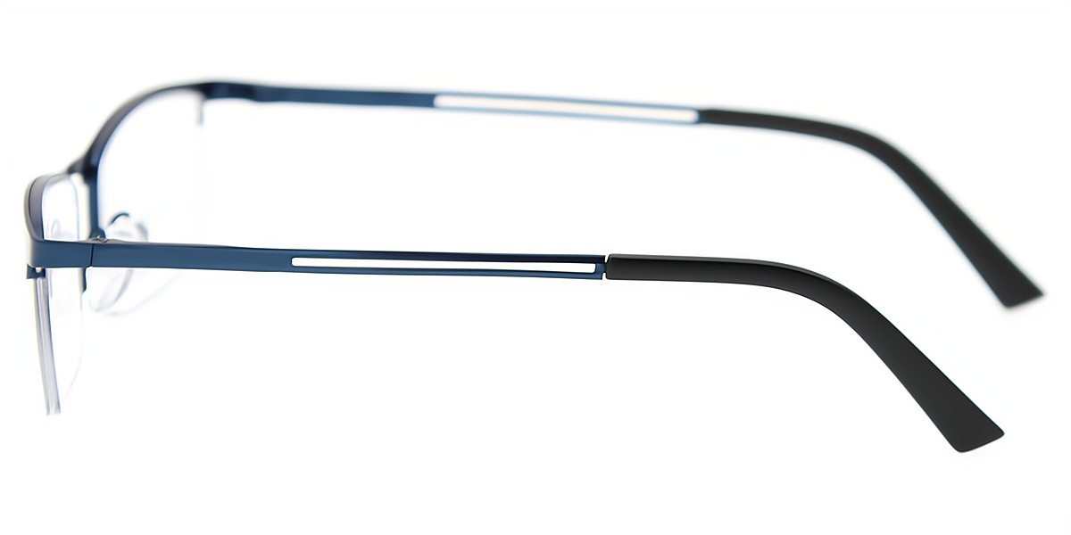 Blue Rectangle Classic Simple Metal Eyeglasses