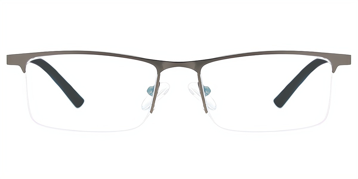 Gray Rectangle Classic Simple Metal Eyeglasses