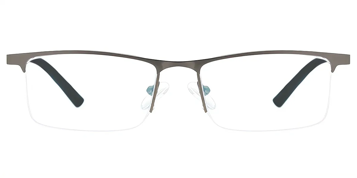 Gray Rectangle Classic Simple Metal Eyeglasses