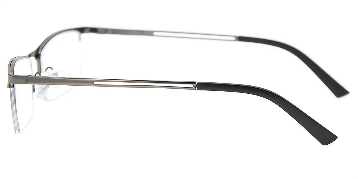 Gray Rectangle Classic Simple Metal Eyeglasses