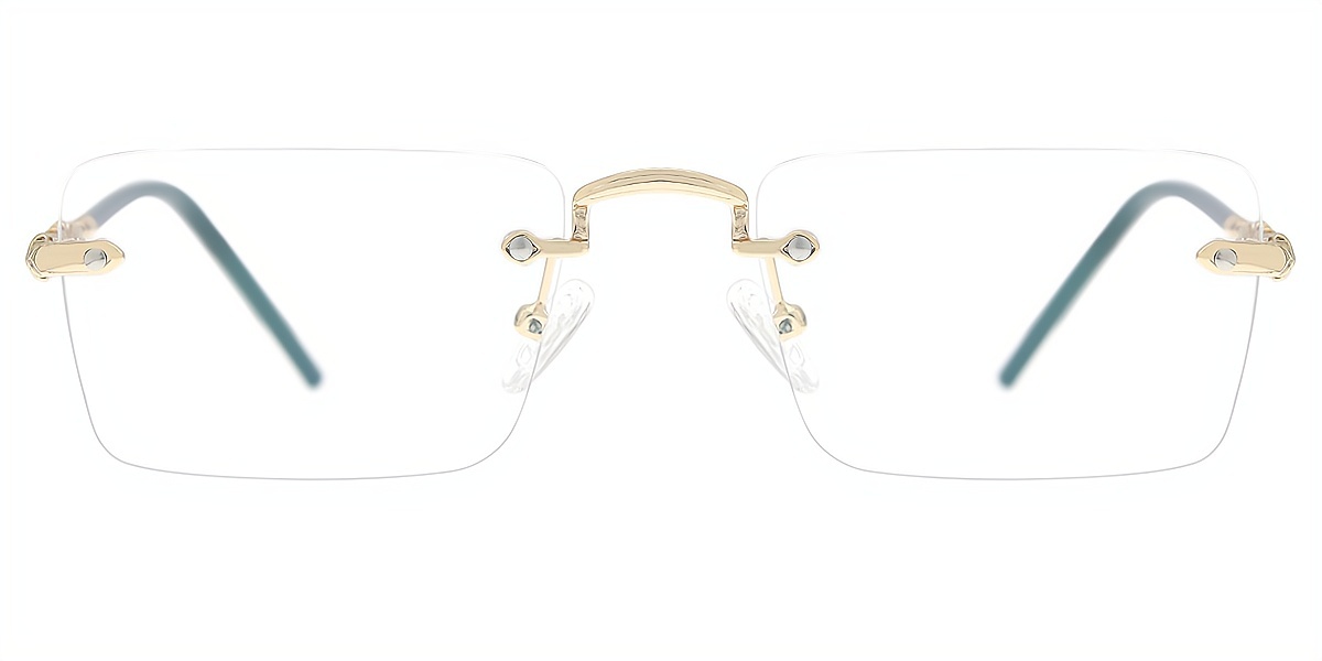 Golden Rectangle Elegant Metal Eyeglasses