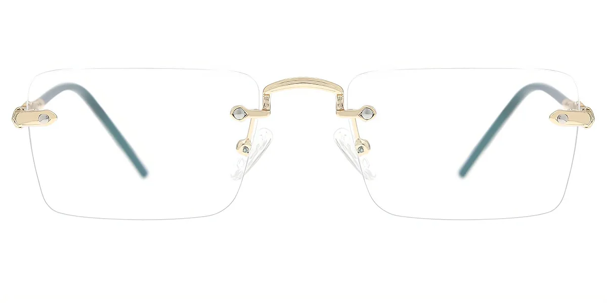 Golden Rectangle Elegant Metal Eyeglasses