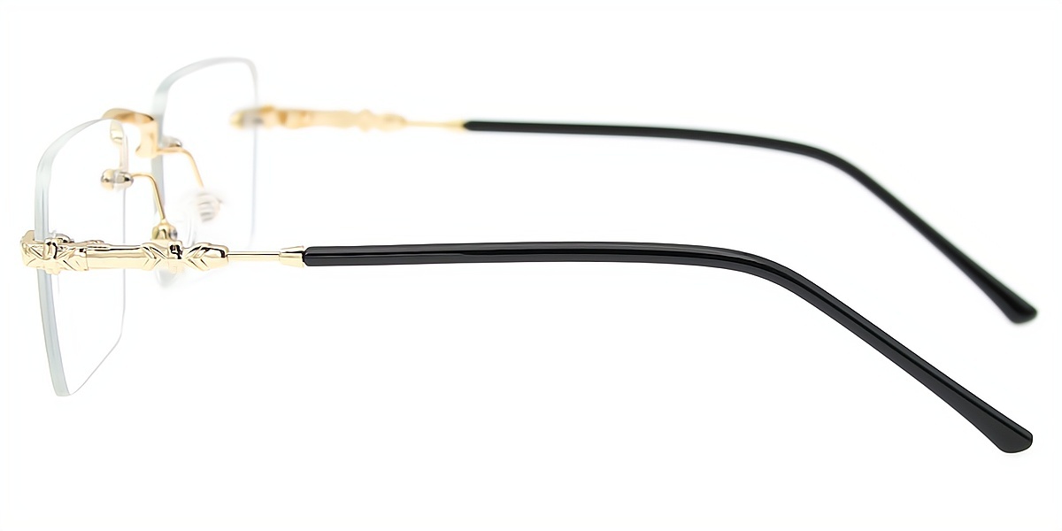 Golden Rectangle Elegant Metal Eyeglasses