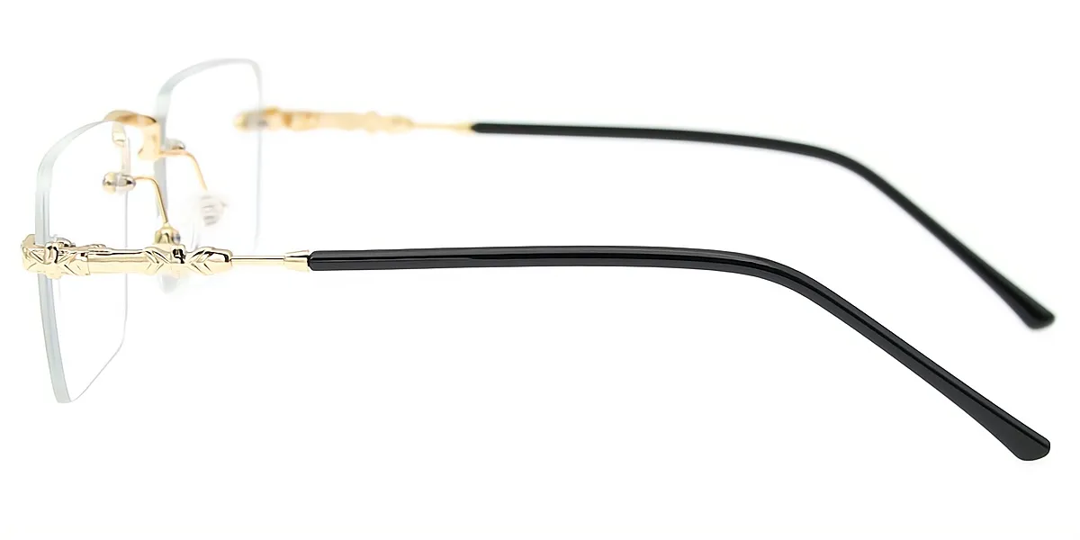 Golden Rectangle Elegant Metal Eyeglasses