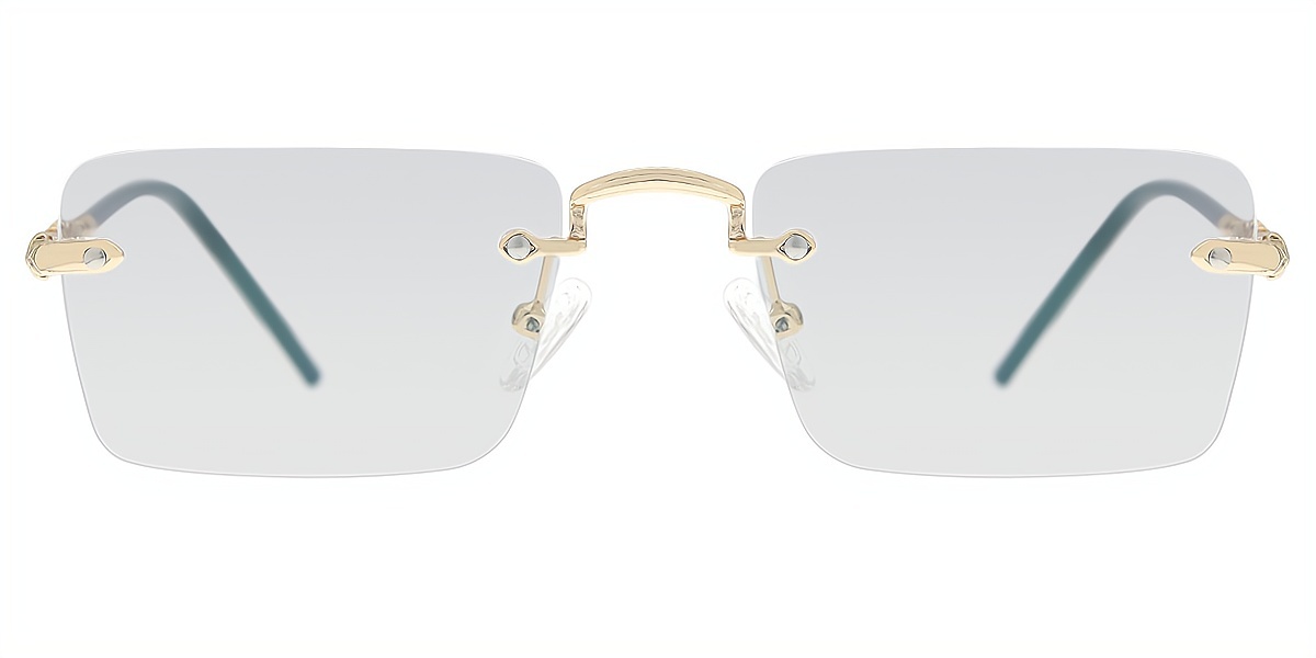 Golden Rectangle Elegant Metal Eyeglasses