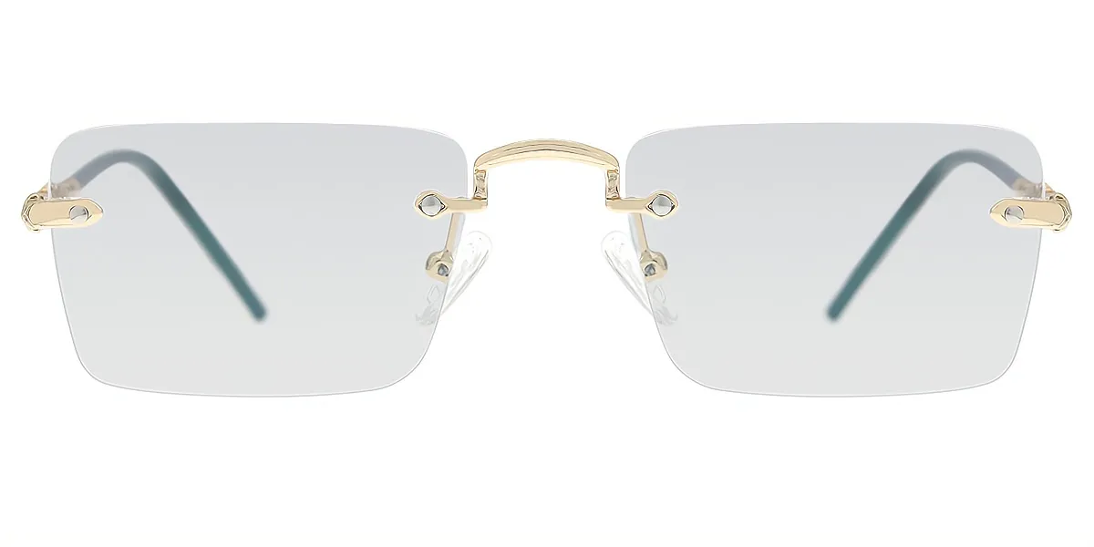 Golden Rectangle Elegant Metal Eyeglasses