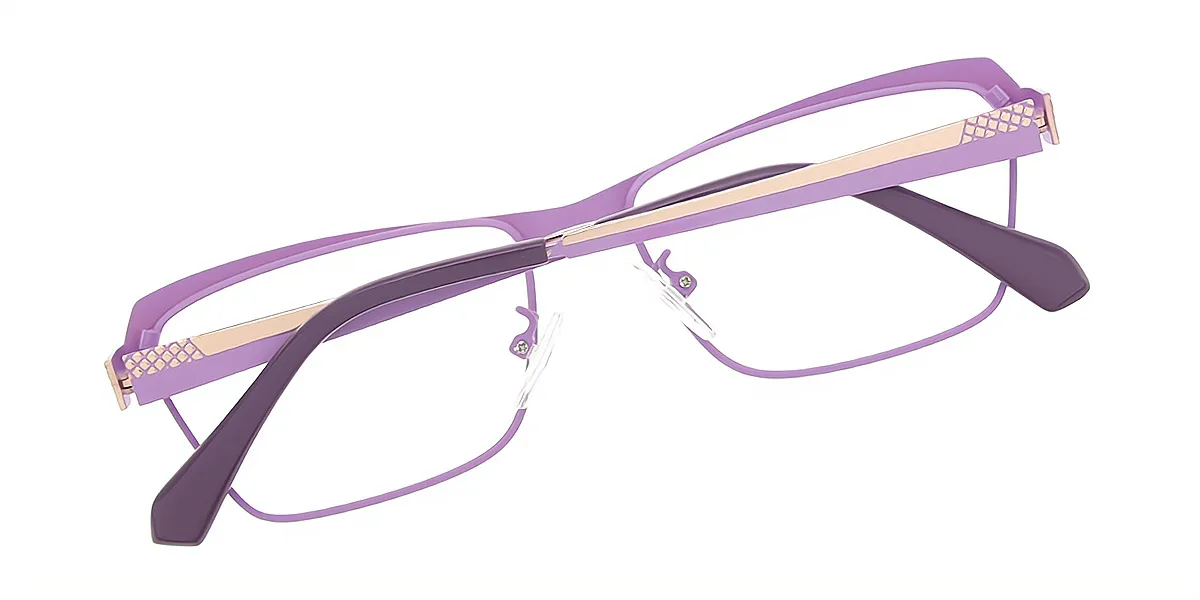 Purple Cat Eye Elaborate Metal Eyeglasses