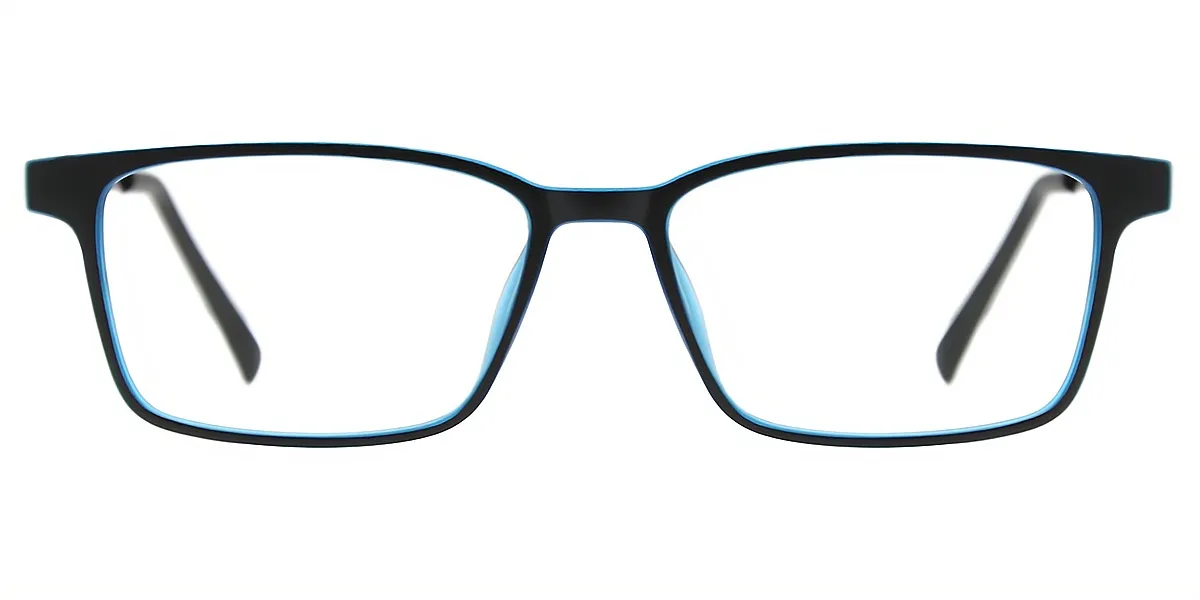 Blue Rectangle Simple Mixed Materials Eyeglasses