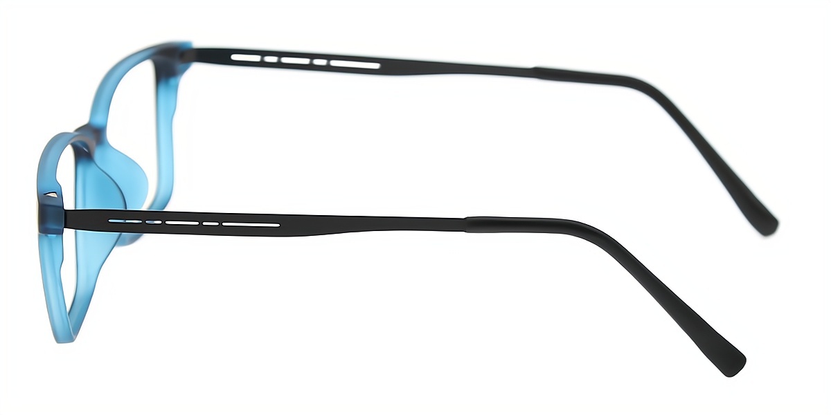 Blue Rectangle Simple Mixed Materials Eyeglasses