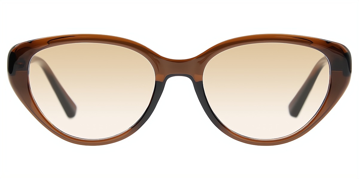 Brown Cat Eye Hipster Plastic Eyeglasses