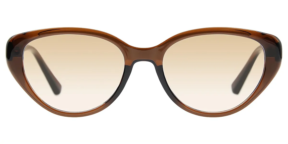 Brown Cat Eye Hipster Plastic Eyeglasses