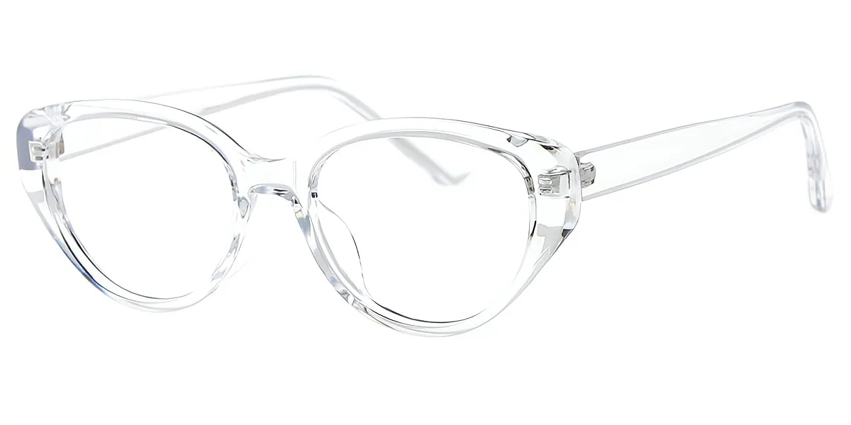 Clear Cat Eye Hipster Plastic Eyeglasses