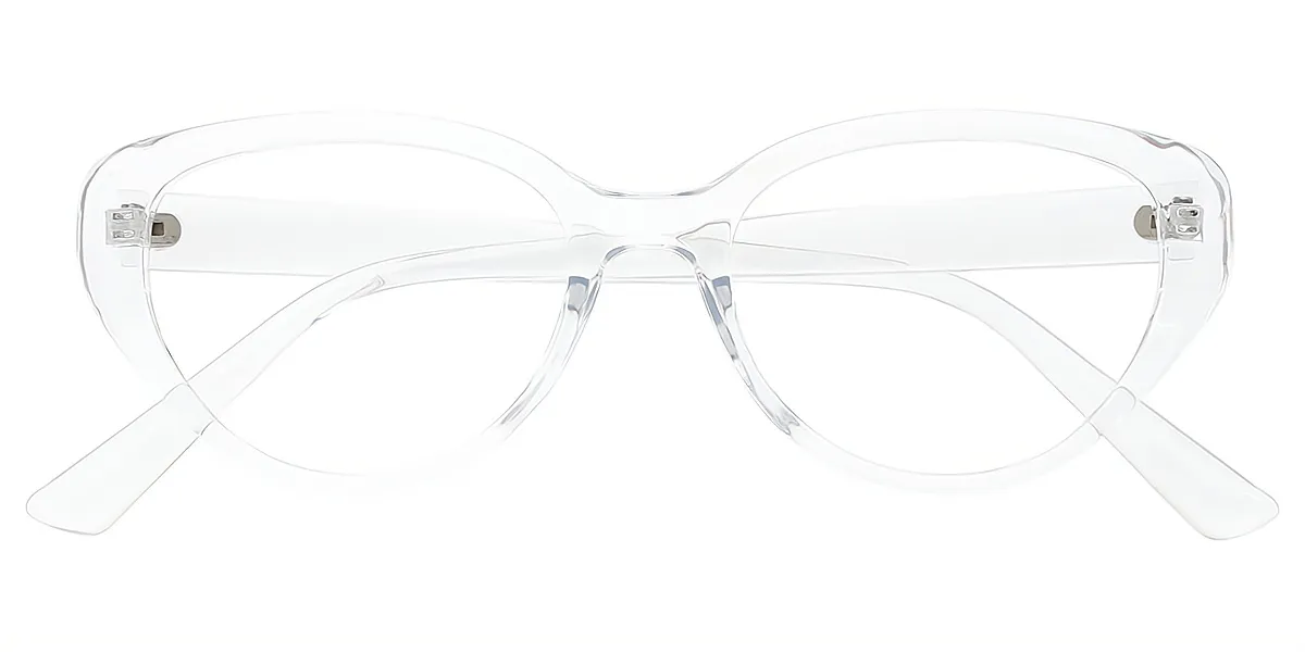 Clear Cat Eye Hipster Plastic Eyeglasses