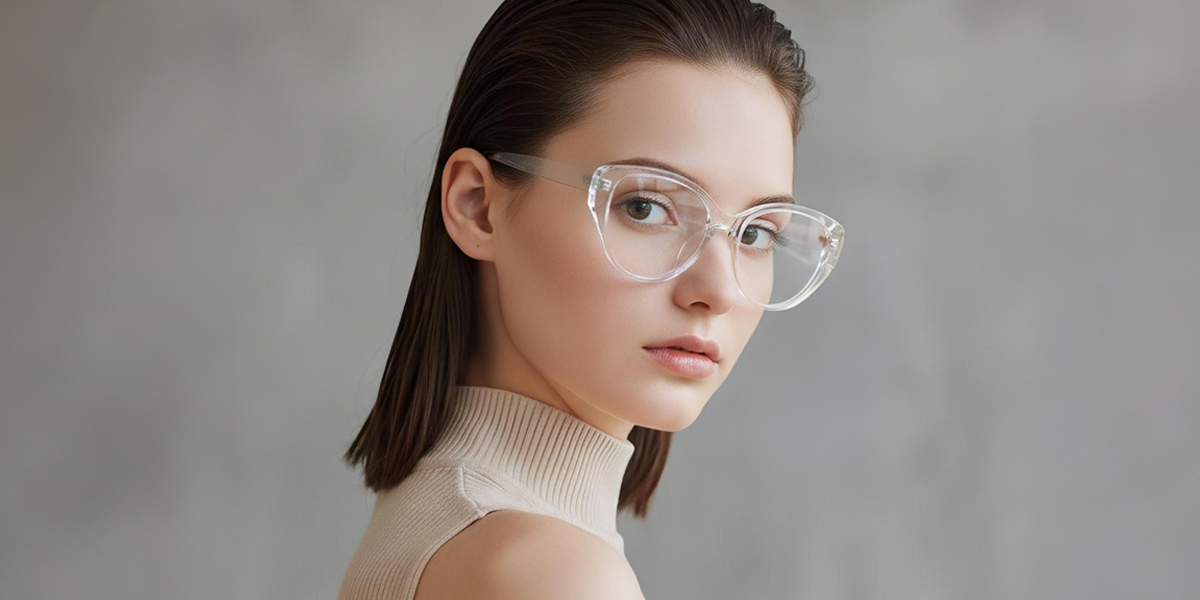 Clear Cat Eye Hipster Plastic Eyeglasses