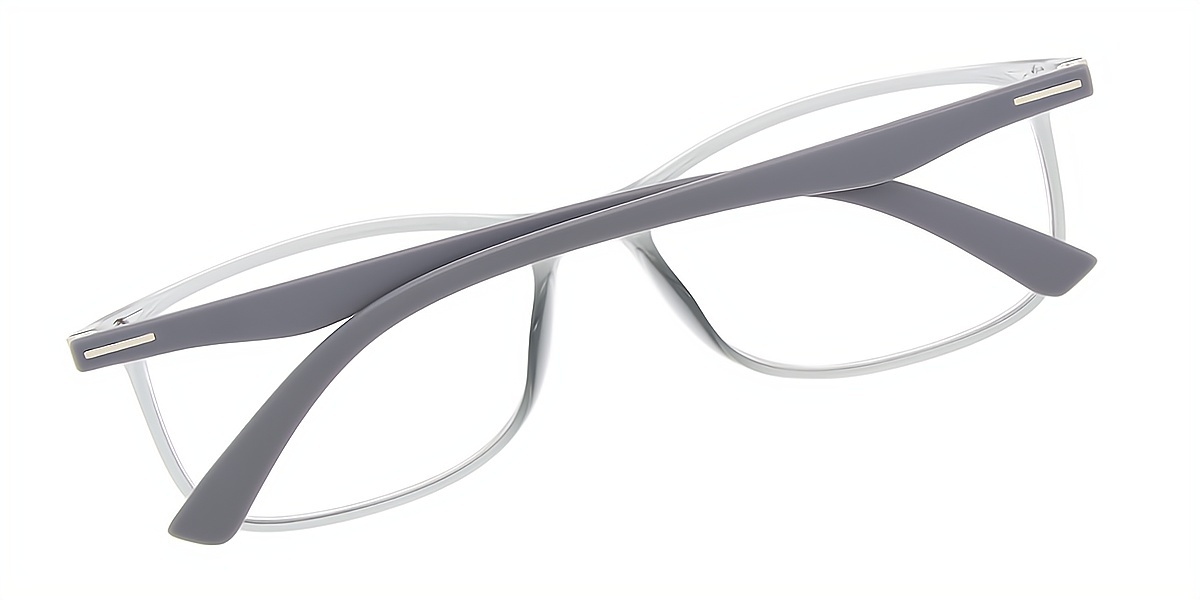 Gray Rectangle Simple TR90 Eyeglasses