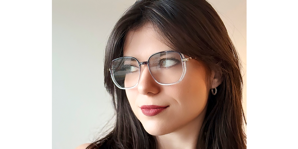 Purple Gradient Oval Elegant TR90 Eyeglasses