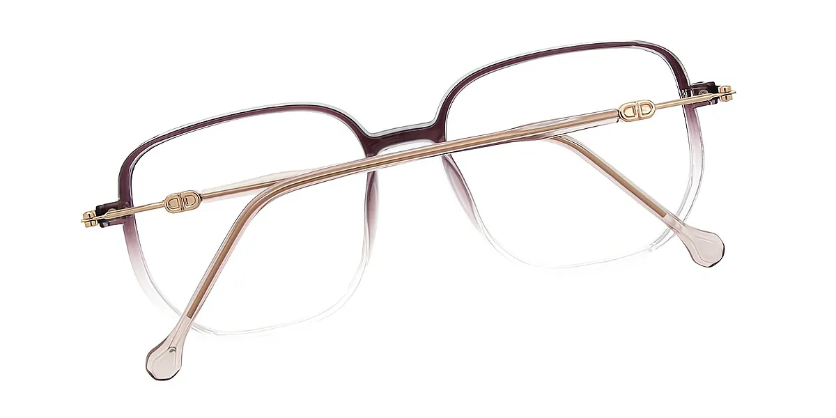 Purple Gradient Square Elegant TR90 Eyeglasses