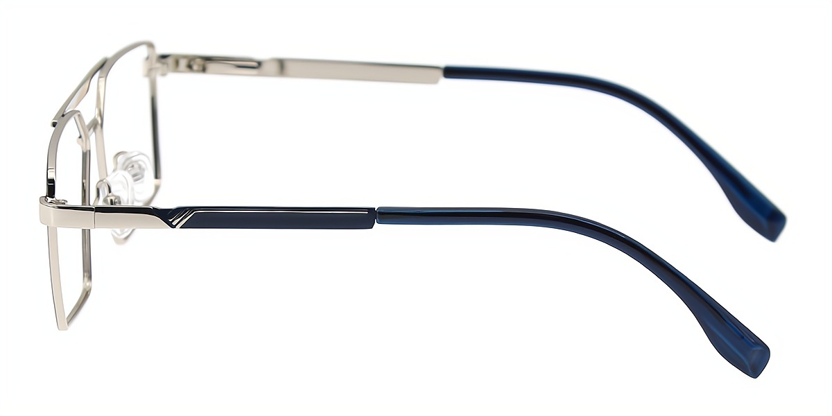 Blue Silver Geometric Chic Simple Metal Eyeglasses